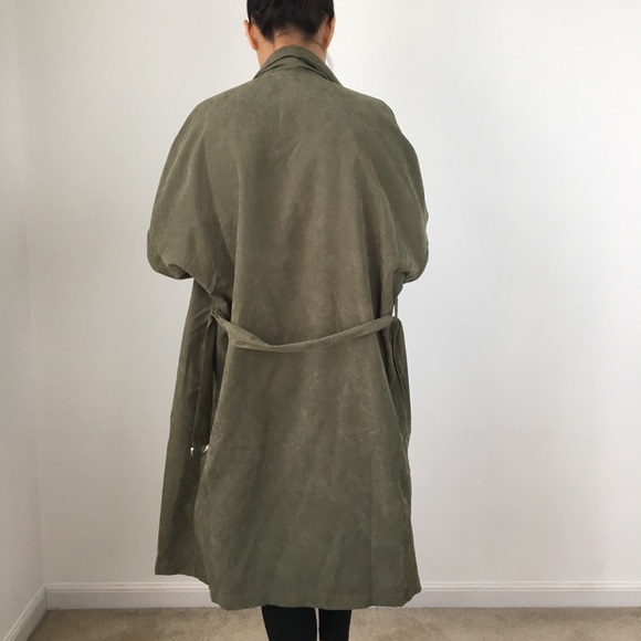 Khloe suede drape long duster with ring fastener - Picture 4 of 7